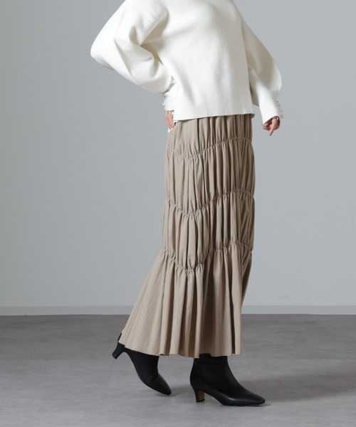 NANO universe スカート シャーリングスカート(セットアップ可  