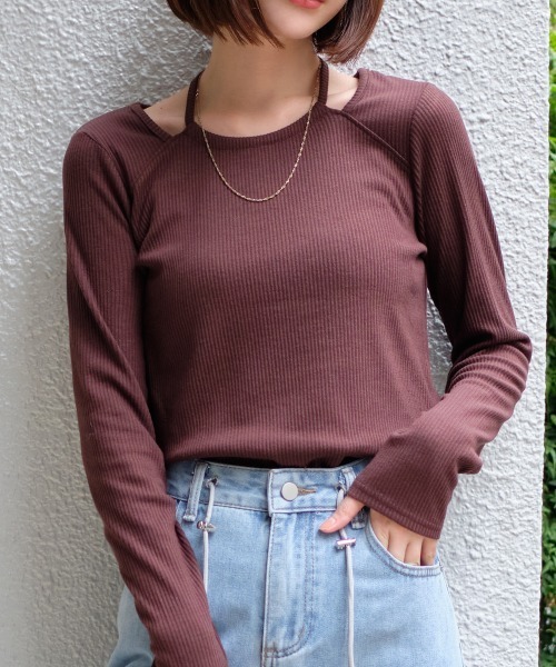 tシャツ Back ribbon cut top　　バックリボンカットトップ レディース バックリボンTシャツ /Back Ribbon T-Shirts | FICTION TOKY