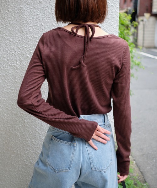 tシャツ バックリボンギャザーカットソー レディース 楽天市場】バックストリング ギャザー デザインTシャツ トップス