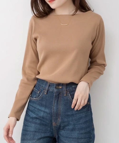 LARU（ラルー） tシャツ リブ ボートネック カットソー / 長袖