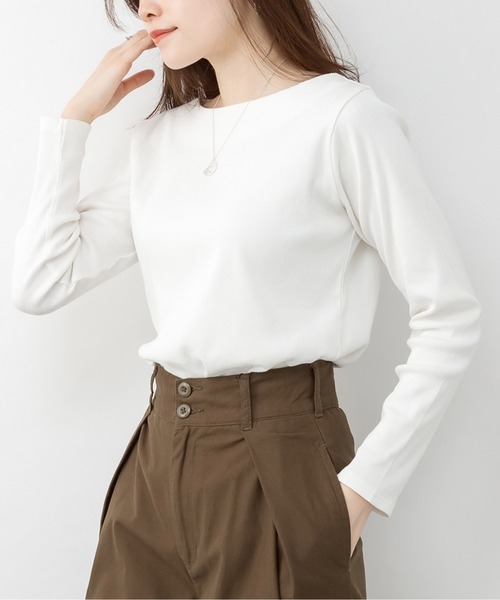 LARU（ラルー） tシャツ リブ ボートネック カットソー / 長袖