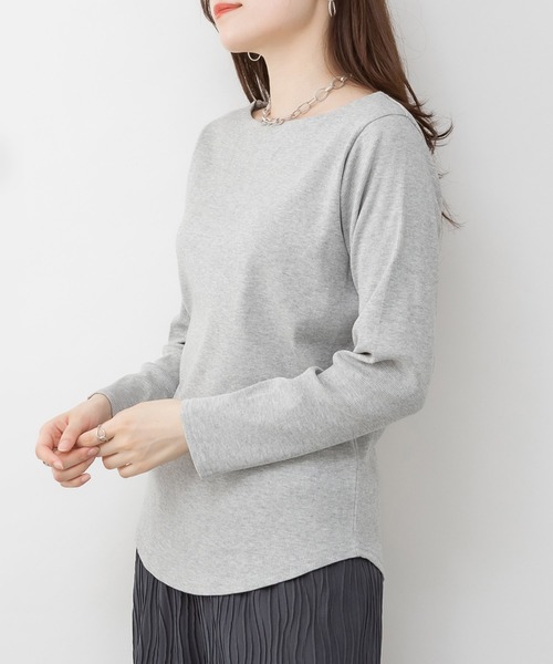 LARU（ラルー） tシャツ リブ ボートネック カットソー / 長袖