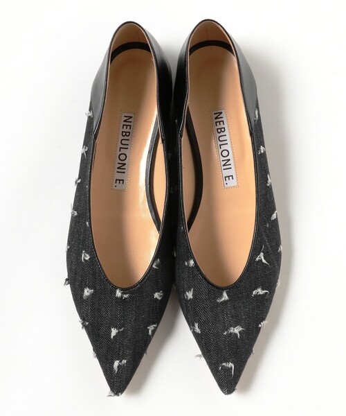 Demi-Luxe BEAMS シューズ NEBULONI E. / デニム ジャカード フラット  