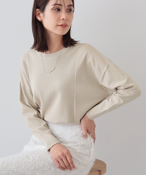 新品　INDIVI インディヴィ　洗える　デザインスリーブ　ルーズ　ニット INDIVI（インディヴィ） ニット セーター 「洗える」アシメデザイン