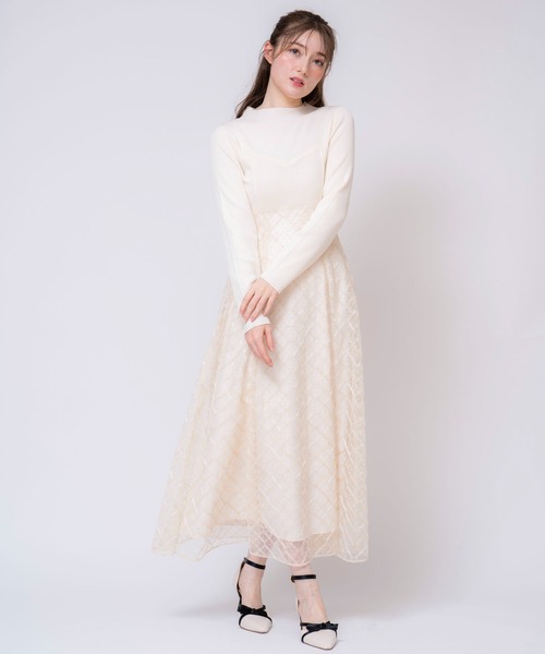【新品タグ付き】DAMA collection ニットドッキングワンピース　L 新品タグ付き】DAMA collection ニットドッキングワンピース L