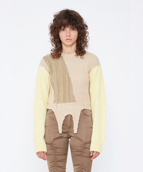 ニット セーター SWITCHING COLOR KNIT レディース