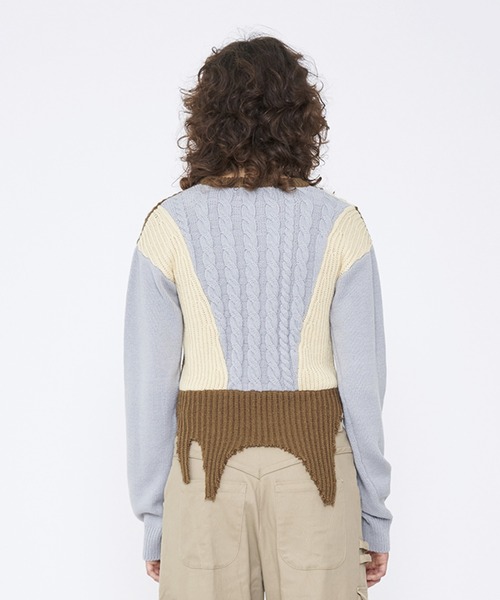 VIAVANDA ニット セーター SWITCHING COLOR KNIT レディース