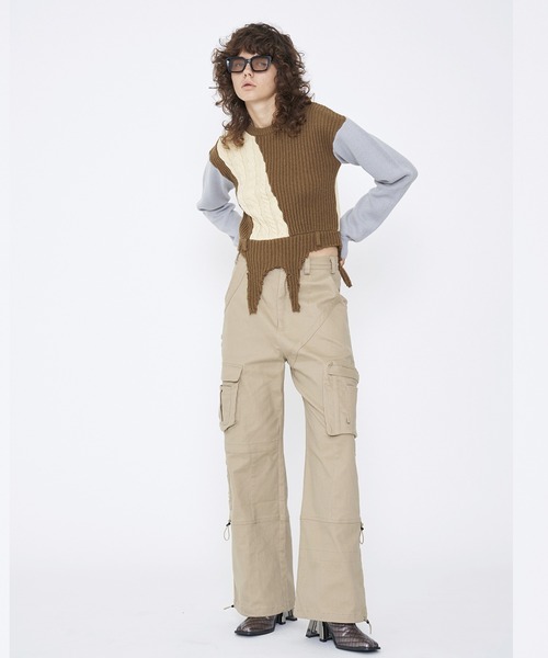 VIAVANDA ニット セーター SWITCHING COLOR KNIT レディース