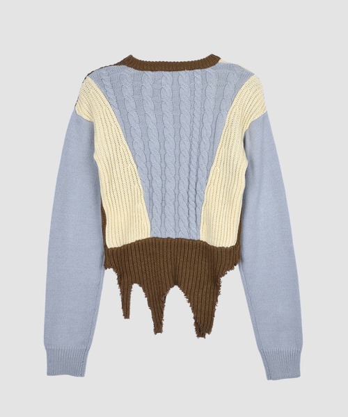 VIAVANDA ニット セーター SWITCHING COLOR KNIT レディース