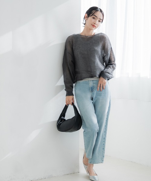 cashmere100%ニットトップス ニット セーター メッシュニットトップス レディース : ZOZOTOWN