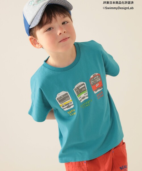 BEAMS mini tシャツ JR フロント トレイン Tシャツ 2025SS (90