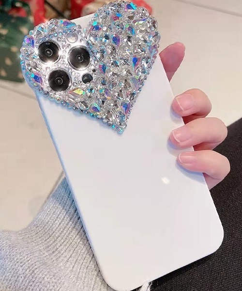 c.u.l スマホケース キラキラハート ラインストーン iPhoneカバー