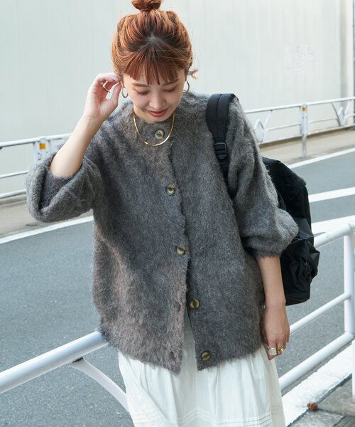 「B.C STOCK」 「Simplicite」ニットカーディガン FREE イエロー レディース_画像6