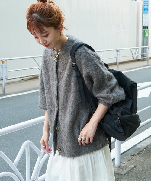 「B.C STOCK」 「Simplicite」ニットカーディガン FREE イエロー レディース_画像8