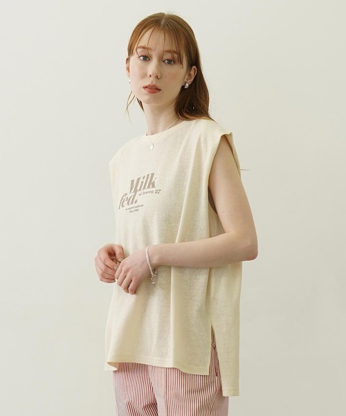 MILKFED.（ミルクフェド） タンクトップ ノースリーブ LOGO SLAB TANK