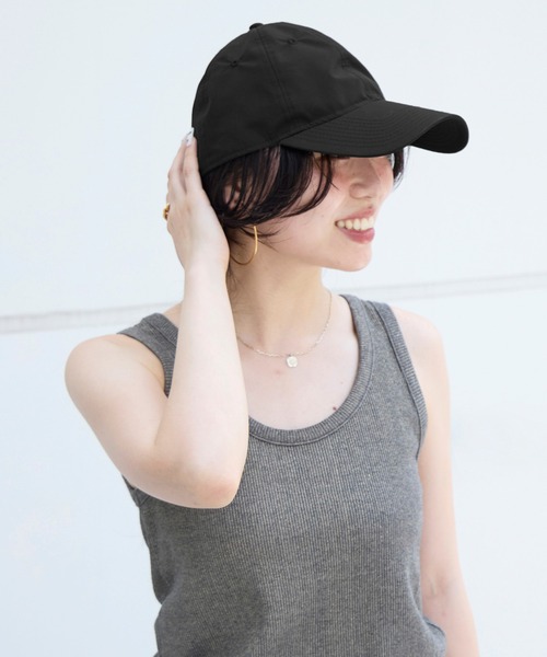 新品タグ付メゾンドドルチェ☆撥水キャップ　ブラック☆ point cap/black | maison de Dolce.