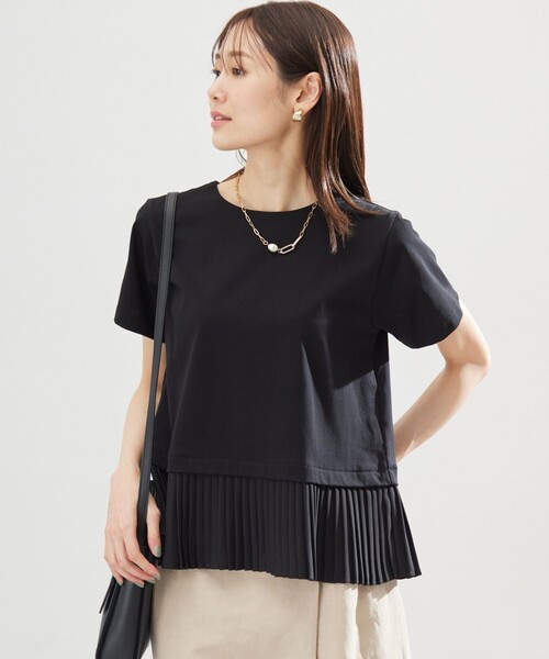 tシャツ クールプレーティング天竺プリーツ カットソー レディース