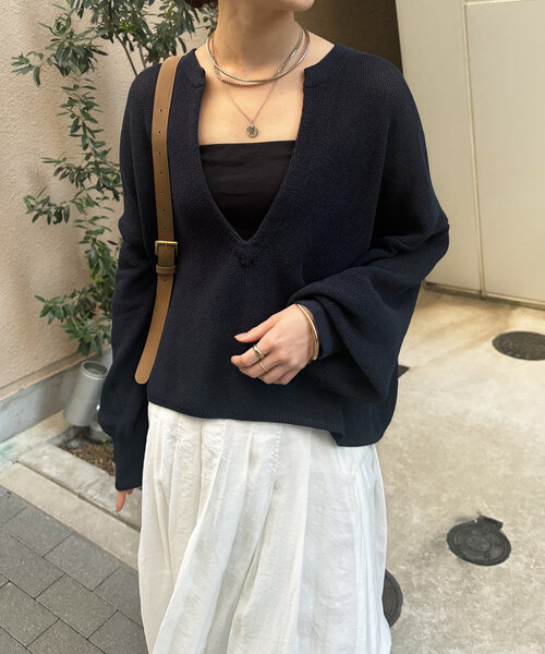 ニット セーター ペーパーヤーンスキッパーニット レディース