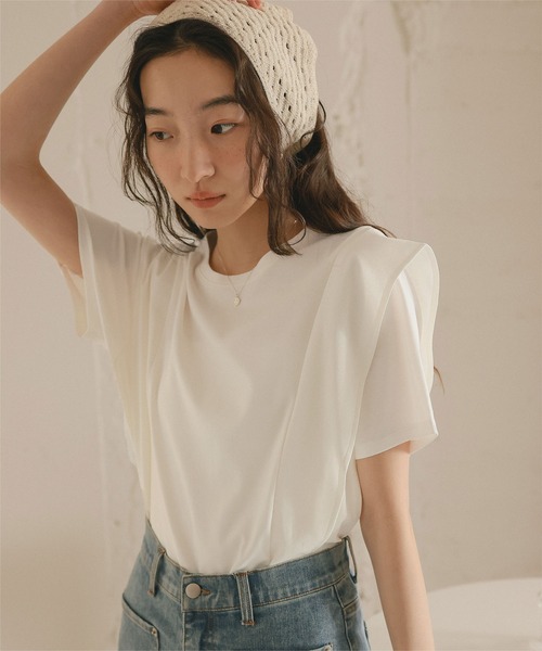 titivate tシャツ 汗染み防止ラッフルスリーブTシャツ