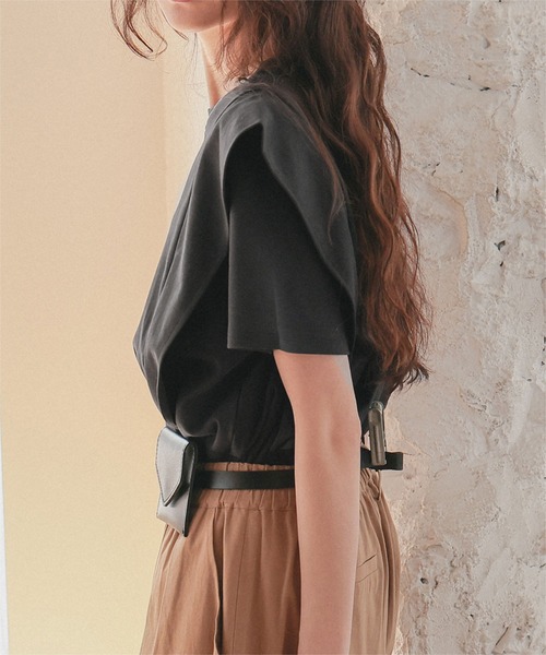 tシャツ ラッフルプリントTee レディース ラッフルプリントTee(38 BEIGE): トップス｜PMbox P&M