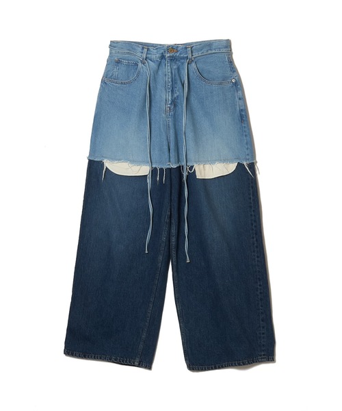 パンツ discovered layered denim pants DISCOVERED（ディスカバード） ワイドパンツ ジーンズ LAYERED DENIM