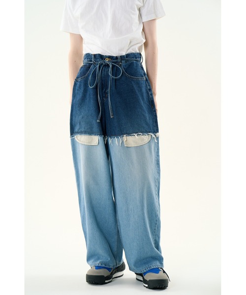 パンツ discovered layered denim pants DISCOVERED（ディスカバード） ワイドパンツ ジーンズ LAYERED DENIM