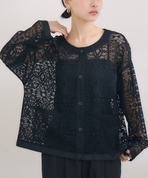 ブラウス シャツ 「KATHARINE ROSS」ケミカルレースシャツ レディース