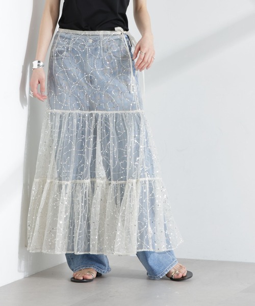 SARA MALLIKA SEQUIN EMBROIDERY スカート sara mallika スカート Sara mallika/SHINY SEQUIN EMBROIDERY