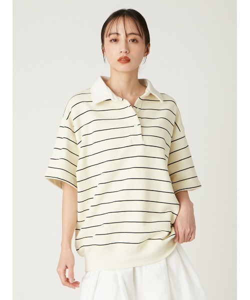 tシャツ ハーフスリーブニットポロ レディース ADAM ET ROPE'｜【WEB限定】ハーフスリーブ ジャガード