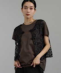 SALON adam et rope' ベスト ジレ 「WEB限定」サテンブレード