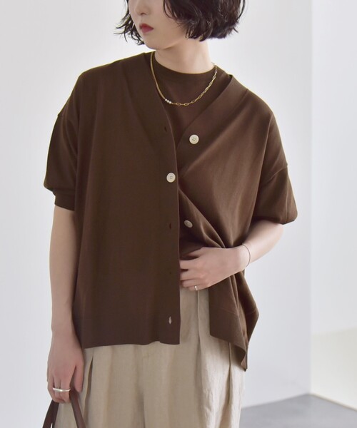 LOUNIE - 美品 LOUNIE ♡Vネックハーフスリーブニット