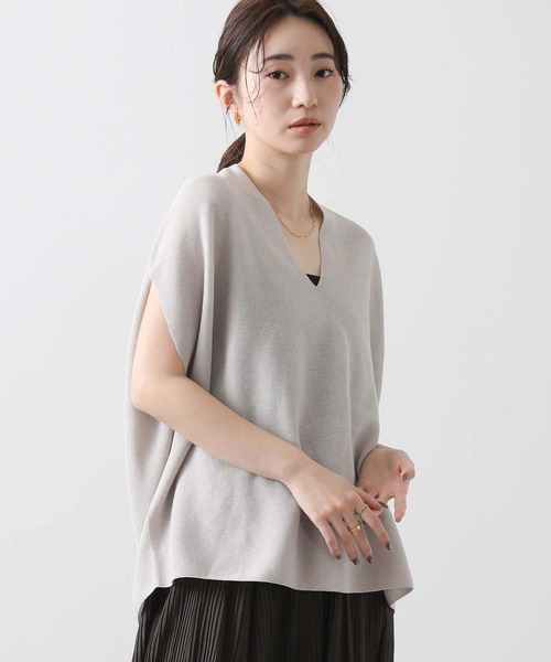 ニット セーター ホールガーメントＶネックフレンチニット レディース Gready Brilliant ニット セーター ホールガーメントVネック