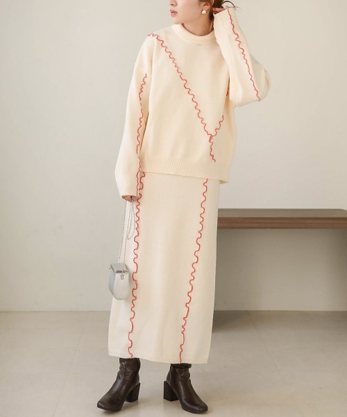 「Bab」 ニットスカート FREE アイボリー レディース_画像4