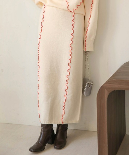 「Bab」 ニットスカート FREE アイボリー レディース_画像7