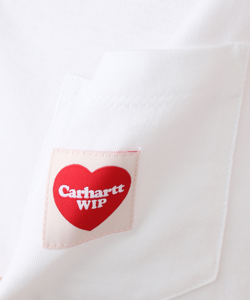 クリアランス カーハート Carhartt WIP  半袖Tシャツ ダブルハート ハートラベル ワッペン レディース オーガニックコットン Double Heart T-Shirt I032139 Carhartt WIP クリアランス カーハート 半袖Tシャツ ダブル