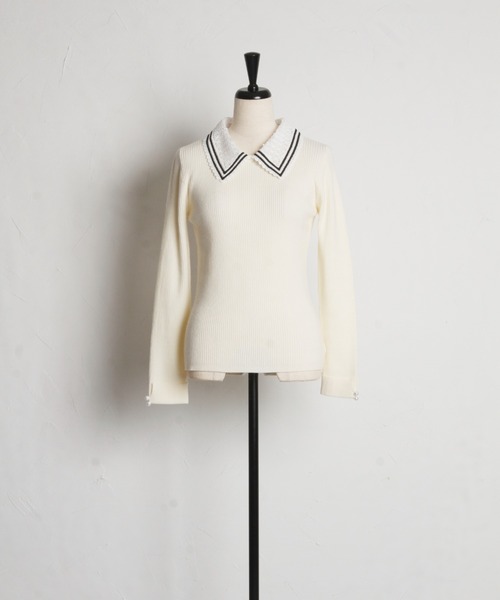 「tocco closet」 長袖ニット M ボルドー レディース_画像5