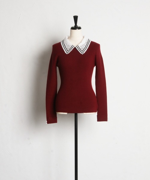 「tocco closet」 長袖ニット M ボルドー レディース_画像6