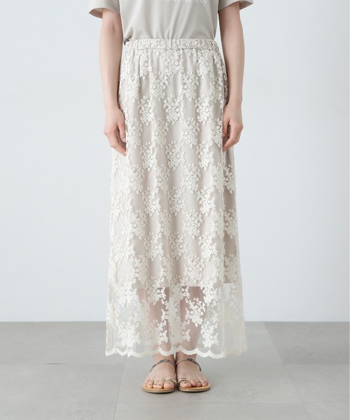 N.Natural Beauty Basic スカート レースAラインスカート