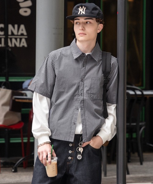 kutir（クティール） シャツ CROPPED OVERSIZED CHECK SHIRT