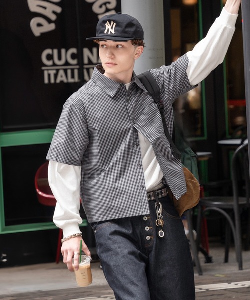 kutir（クティール） シャツ CROPPED OVERSIZED CHECK SHIRT