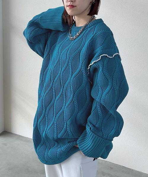 PAGEBOY（ページボーイ） 長袖ニット FREE ターコイズブルー