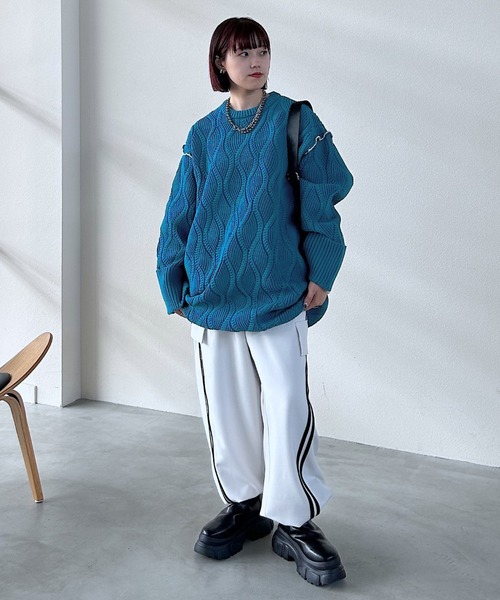 PAGEBOY（ページボーイ） 長袖ニット FREE ターコイズブルー