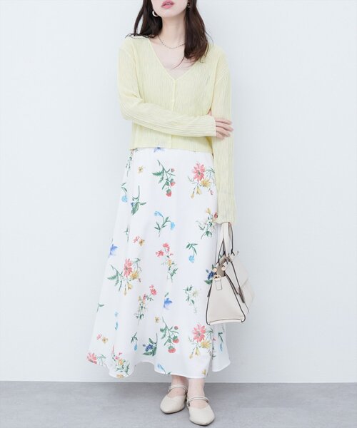natural couture 花柄ロングフレアスカート natural couture ナチュラルクチュール フレアロングスカート 花