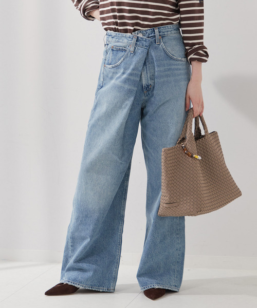 ジーンズ デニム デニムパンツ 「AGOLDE / エーゴールドイー」VANA FOLD JEAN IN MANTRA：デニム レディース