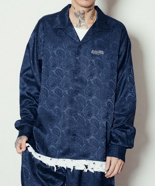 Subciety シャツ Paisley open collar L/S shirt メンズ