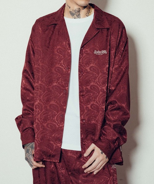 Subciety シャツ Paisley open collar L/S shirt メンズ