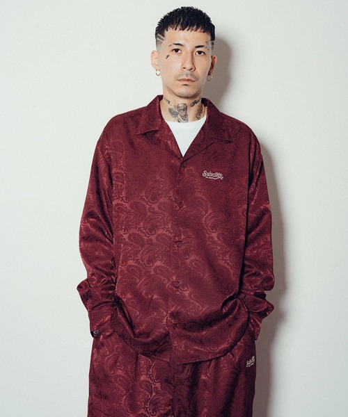 Subciety（サブサエティ） シャツ Paisley open collar L/S shirt