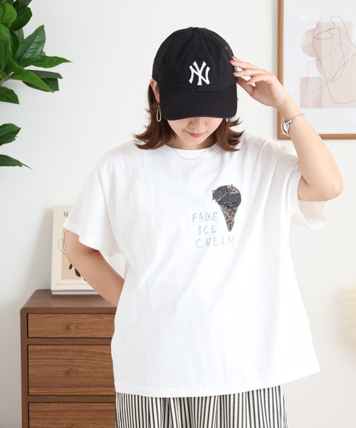 Emago（イマゴ） スマホショルダー tシャツ 半袖 ねこアイスクリーム