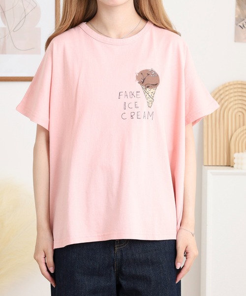 Emago（イマゴ） スマホショルダー tシャツ 半袖 ねこアイスクリーム