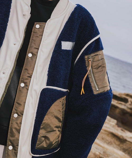 OMMO（オーエムエムオー） ノーカラーコート コート REVERSIBLE MIXED